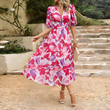 Céleste | Floral Chiffon Midi Dress