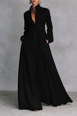 Henley | Flowing Button-Front Maxi Dress