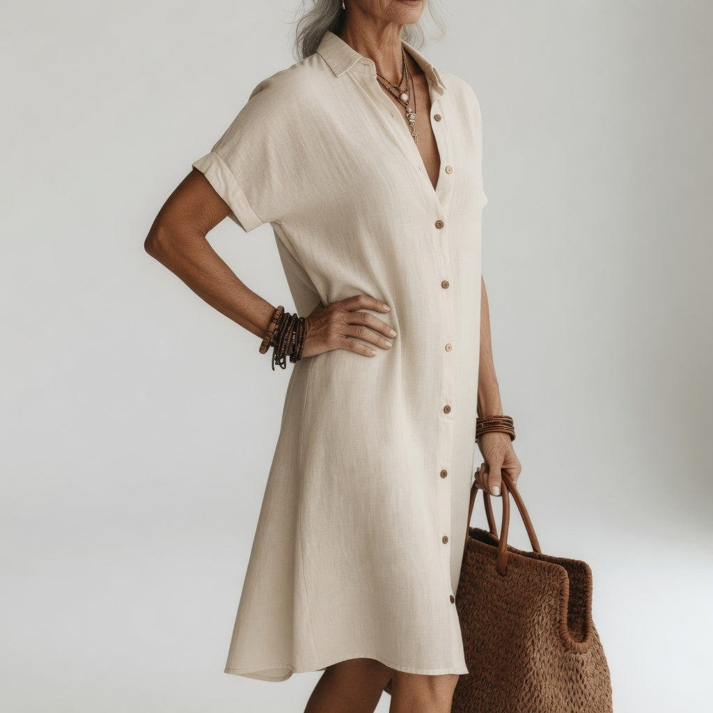 Fabienne | Linen Maxi Shirt Dress