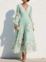 Racheal | Mint Green Floral Midi Dress