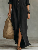 Niki | Linen Maxi Shirt Dress
