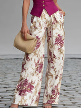 Demetria | Rose Pink Vest & Floral Wide-Leg Set
