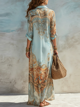 Vergie | Maxi Dress Floral Button-Down