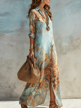 Vergie | Maxi Dress Floral Button-Down