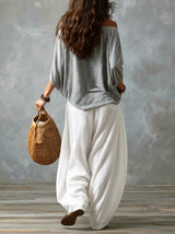 Kanya | Off-Shoulder Top & Lantern Pants Set