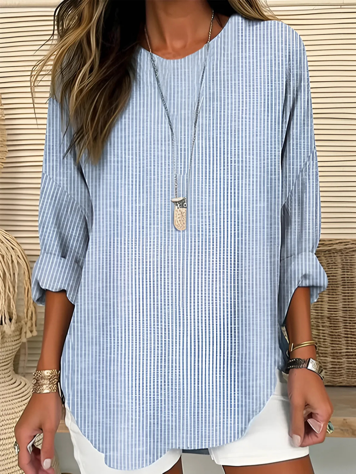 Pira | Striped Long-Sleeve Blouse