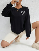 Céleste | Minimalist Heart Embroidery Sweatshirt