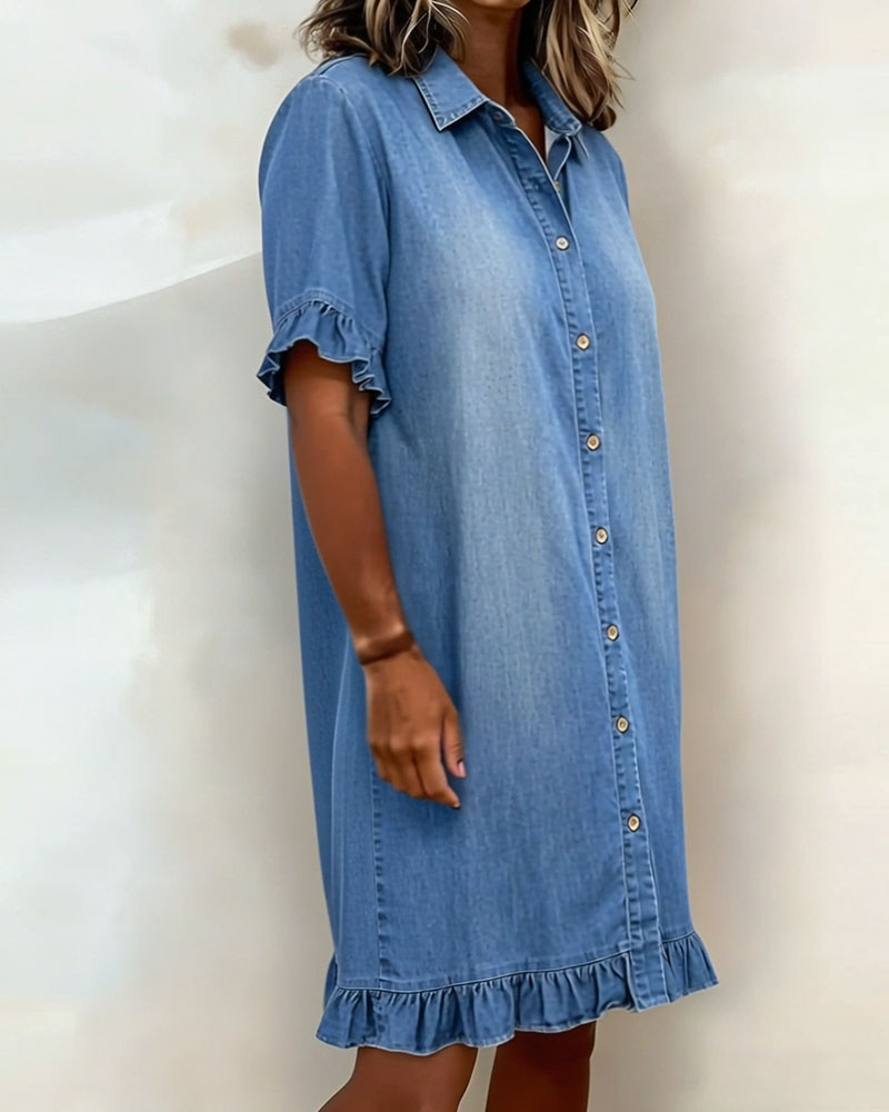 Anna | Ruched Denim Mini Dress