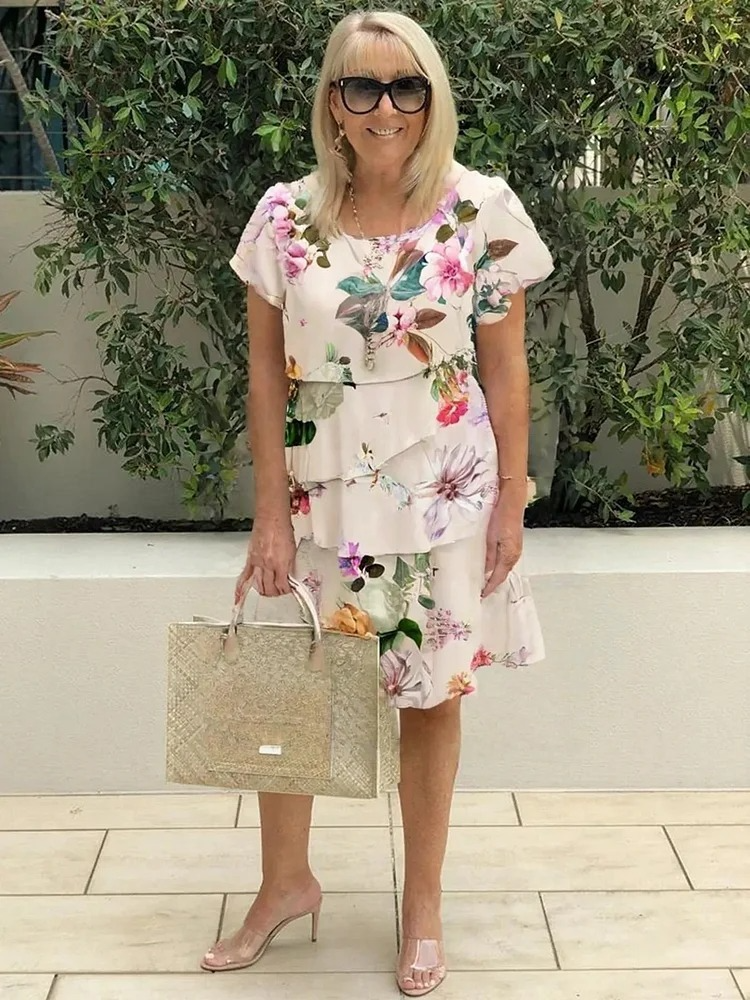 Clémentine | Floral A-Line Spring Midi Dress