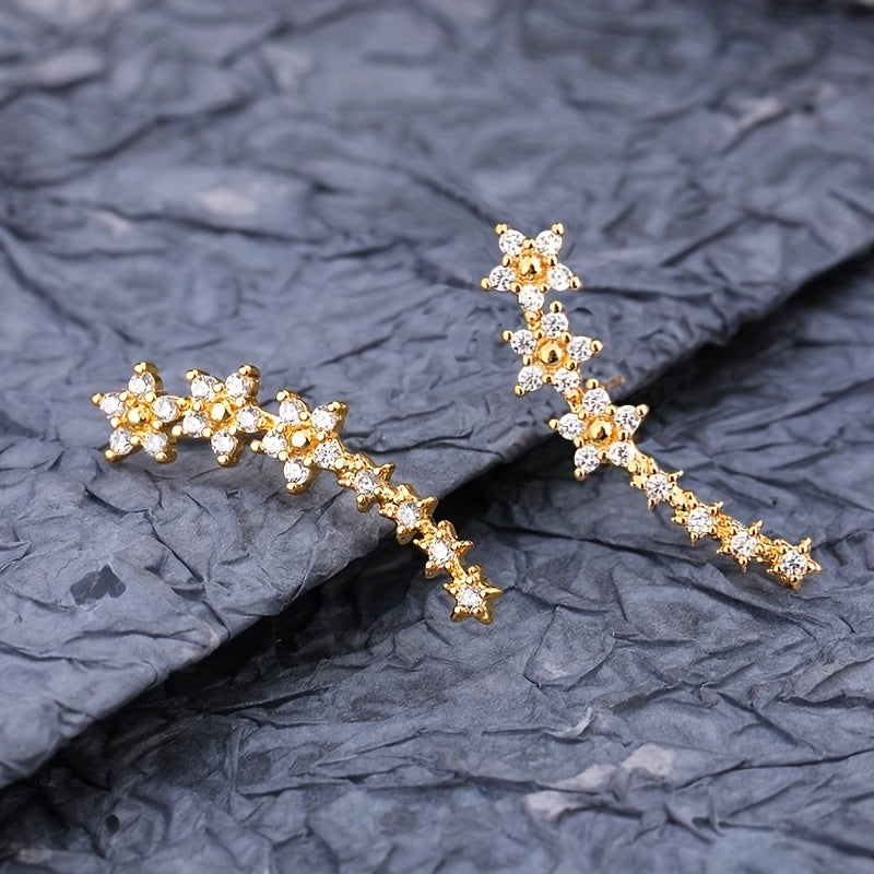 Reagan | Floral Ear Climber Earrings