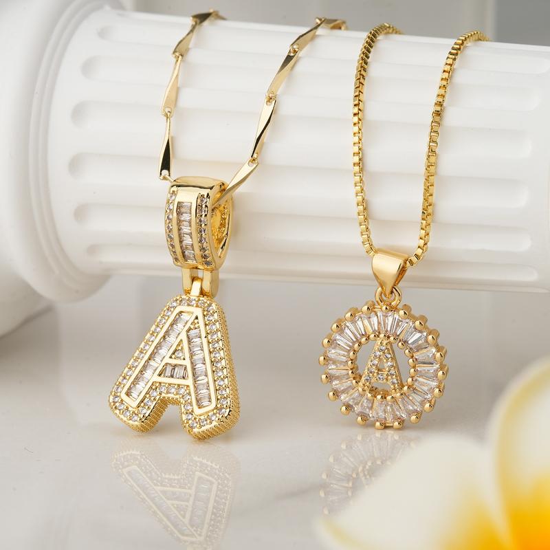 Avery | Initial Pendant Necklace Set of 2