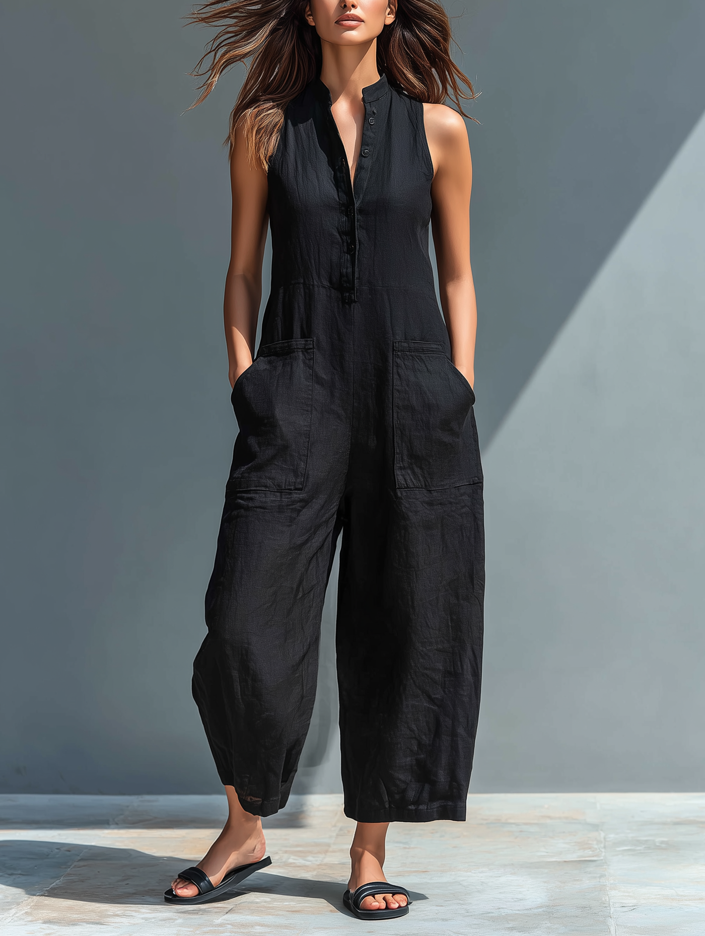 Linnet | Elegant Black Wide-Leg Jumpsuit