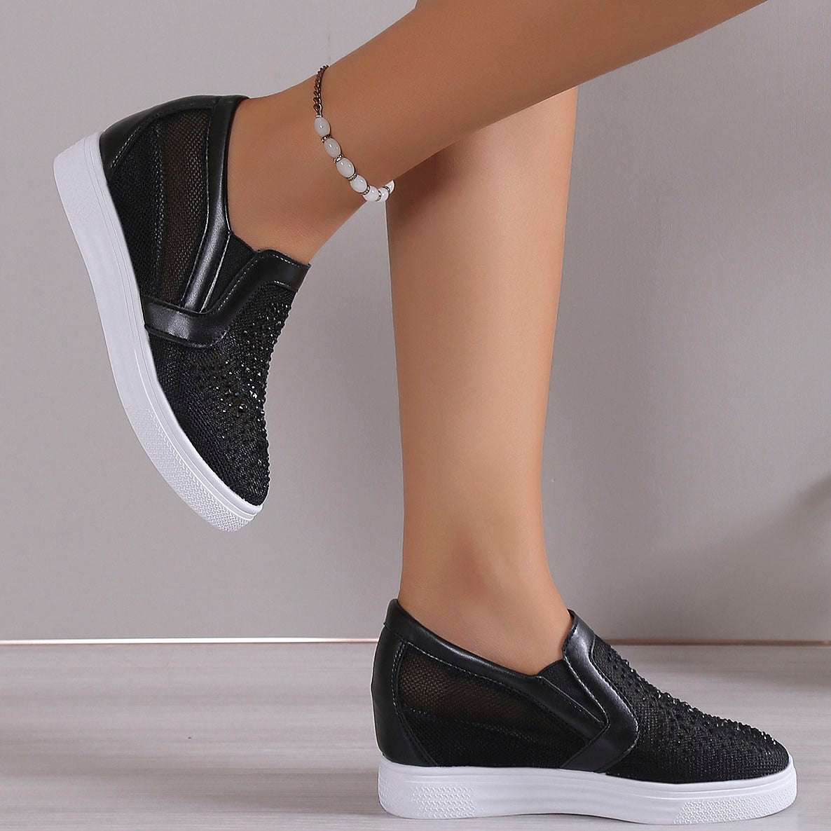 Celeste | Crystal Embellished Sparkle Sneakers