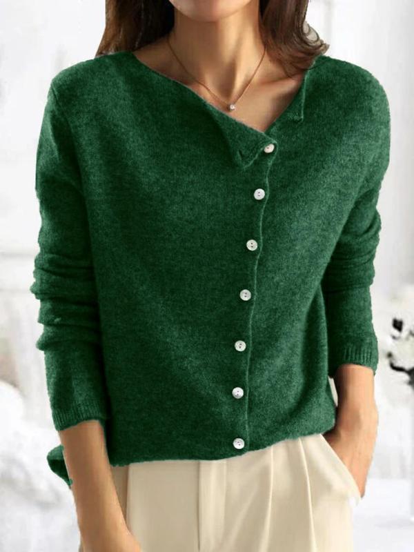 Camille | Button-Front Cable Knit Sweater