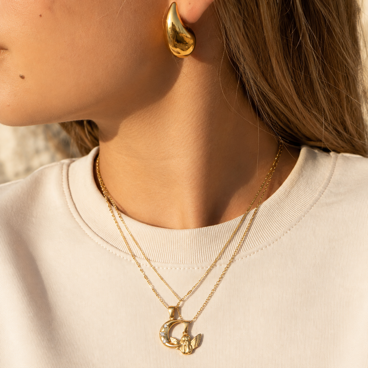 Priscilla | Crescent Moon Pendant Necklace