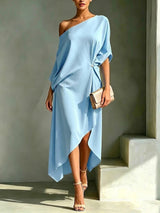 Susanna | One-Shoulder Silk-Blend Gown
