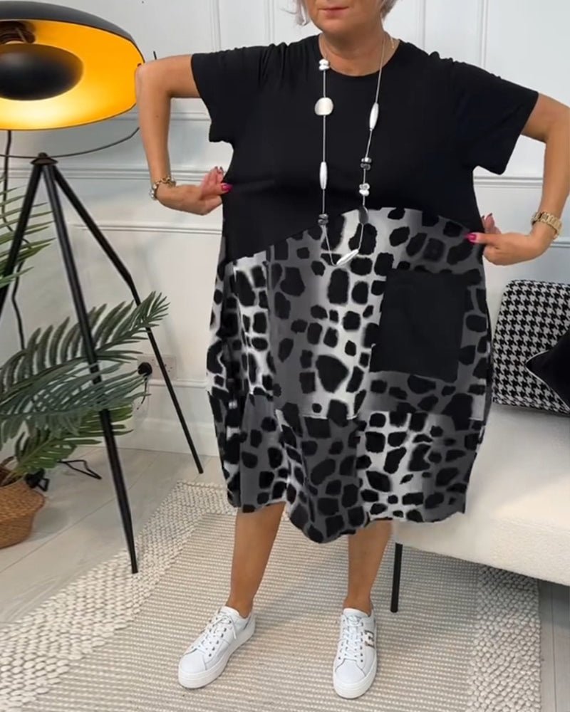 Peggie | Printed Midi Dress with Pockets