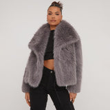 Vivienne | Oversized Collar Cropped Winter Jacket