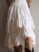 Demelza | Retro Boho Corset Tiered Midi Dress