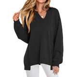 Camille | Oversized V-Neck Lightweight Sweatshirt