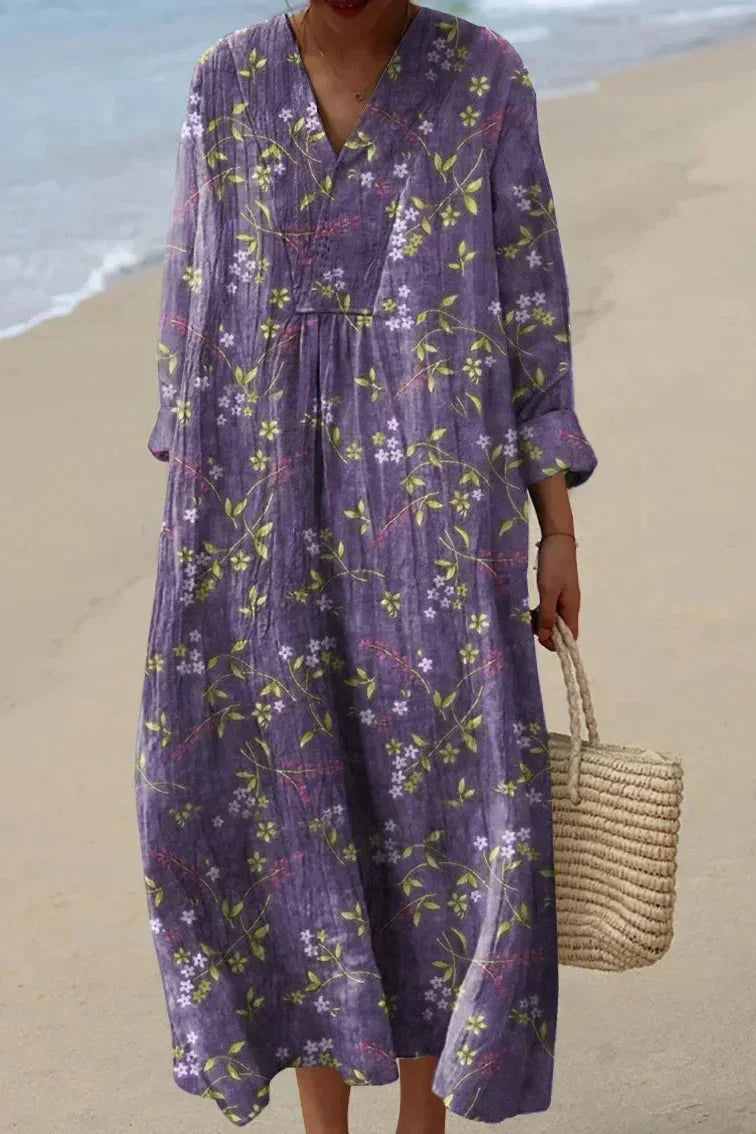 Kaitlyn | Floral Print V-Neck Dress