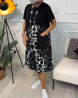 Peggie | Printed Midi Dress with Pockets