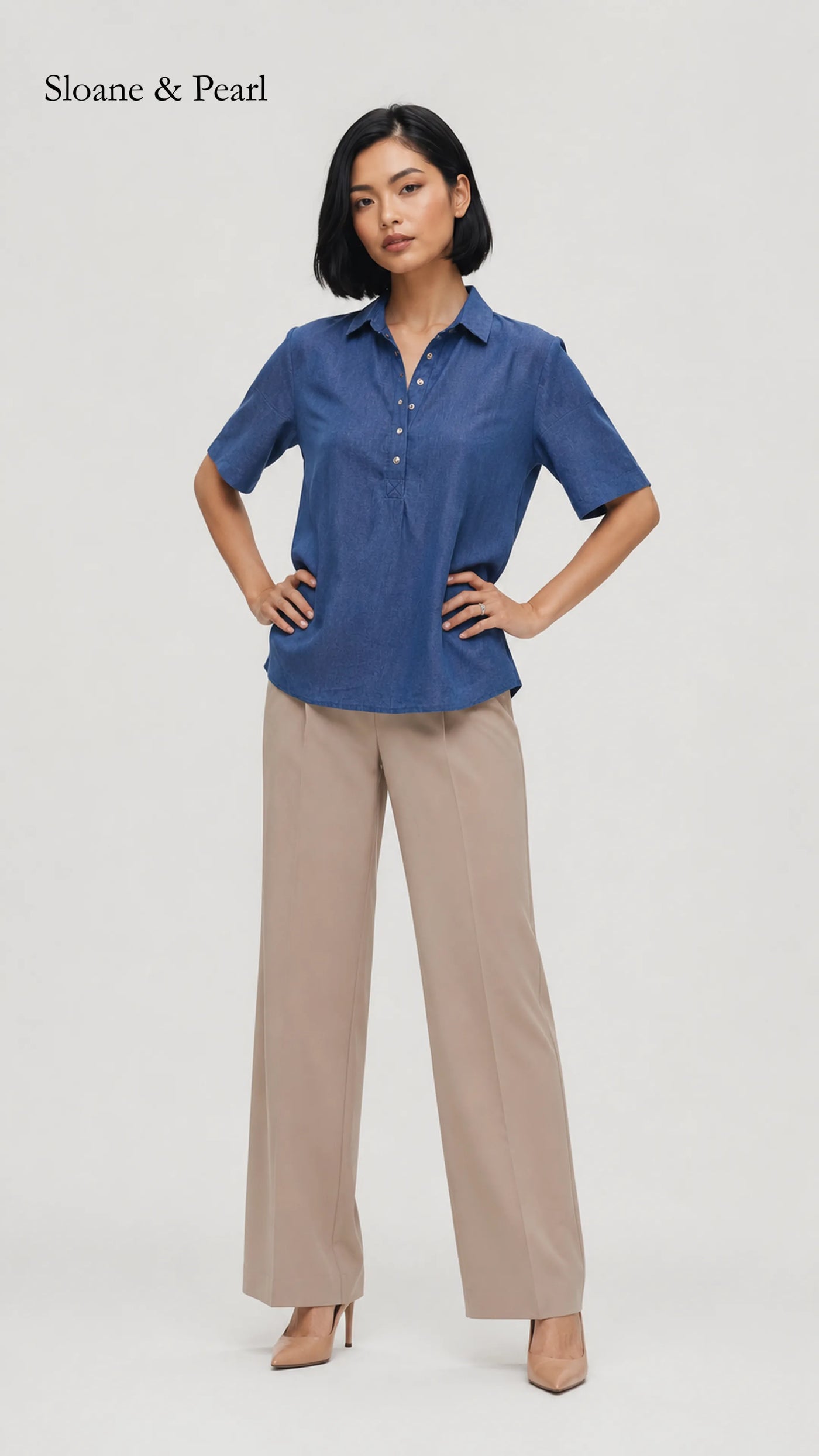 Celia | Collar Button-Down Blouse