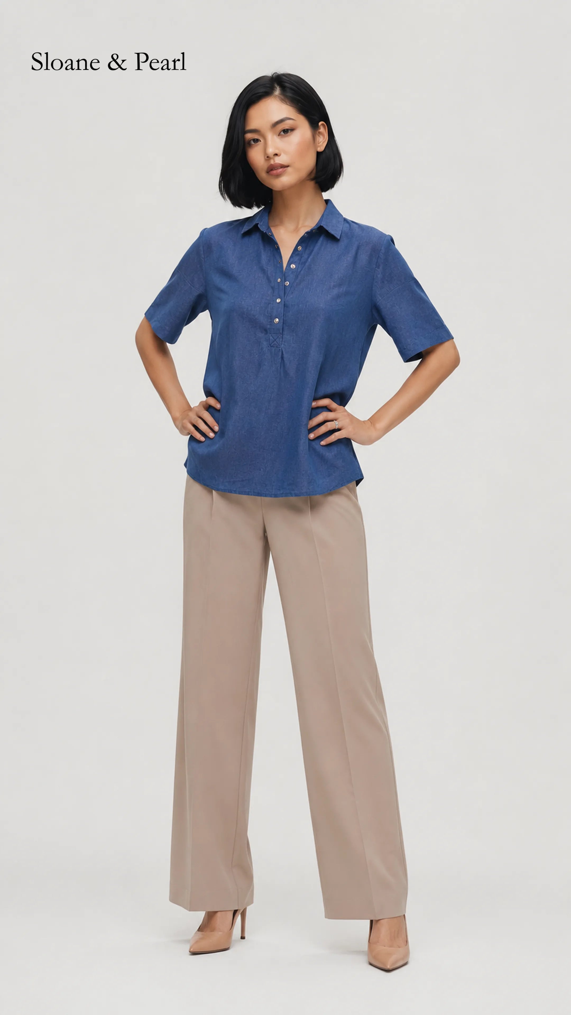 Celia | Collar Button-Down Blouse