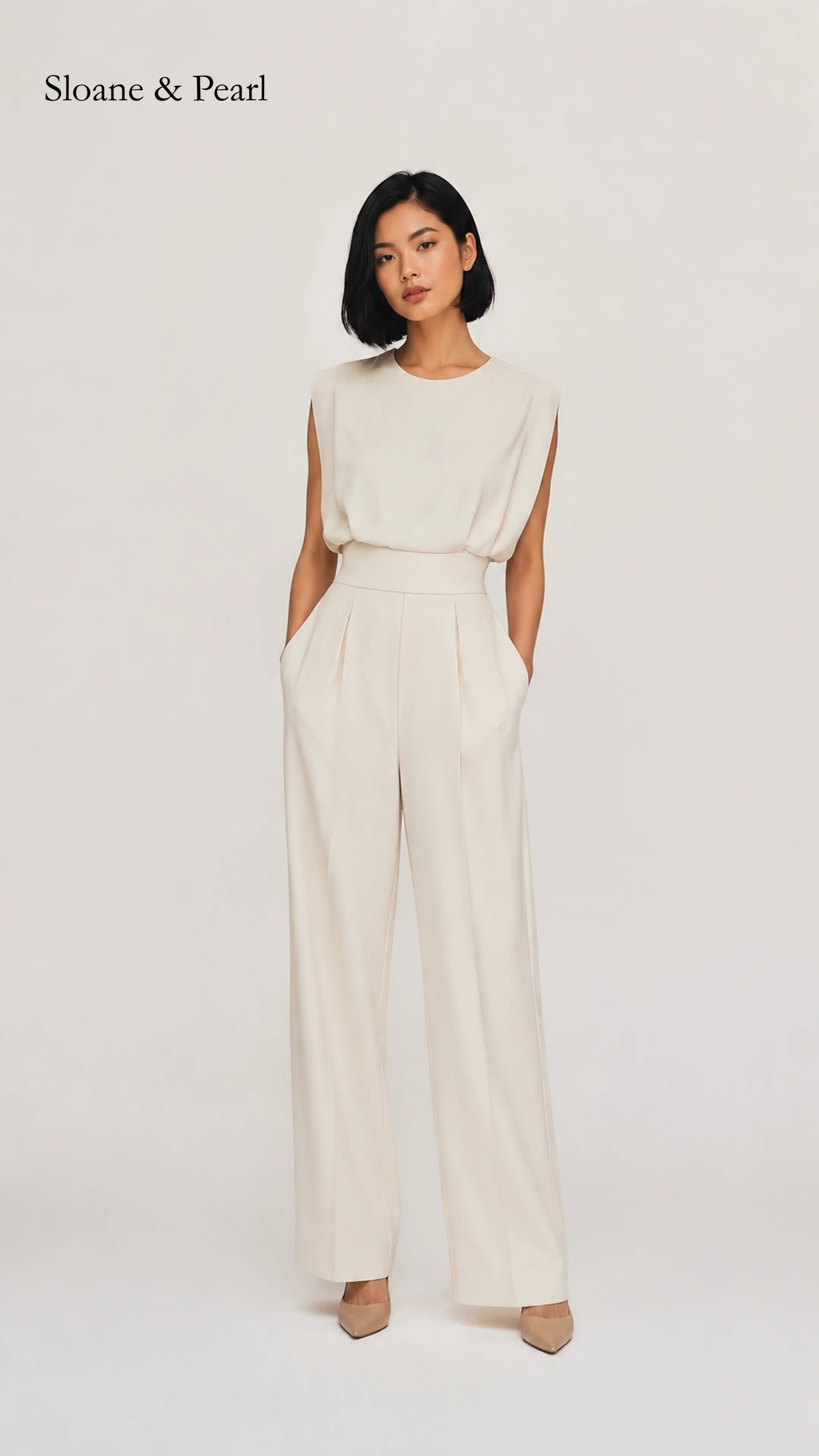 Kristina | Belted Fluid Jumpsuit