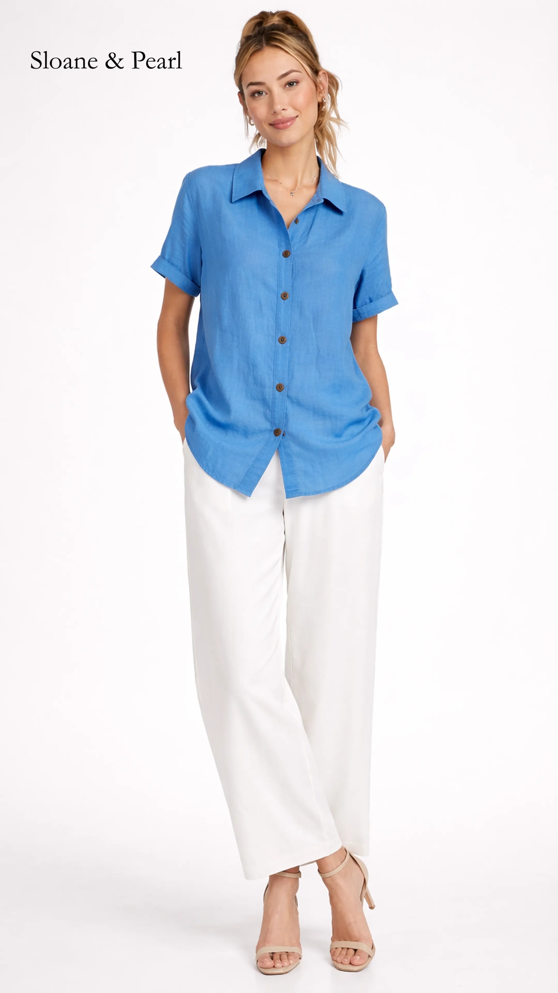 Sudie | Button-Front Cotton Blouse