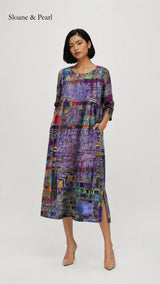 Oona | Denim Dress with Ethnic Patchwork