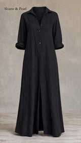Francelia | Relaxed V-Neck Button Maxi