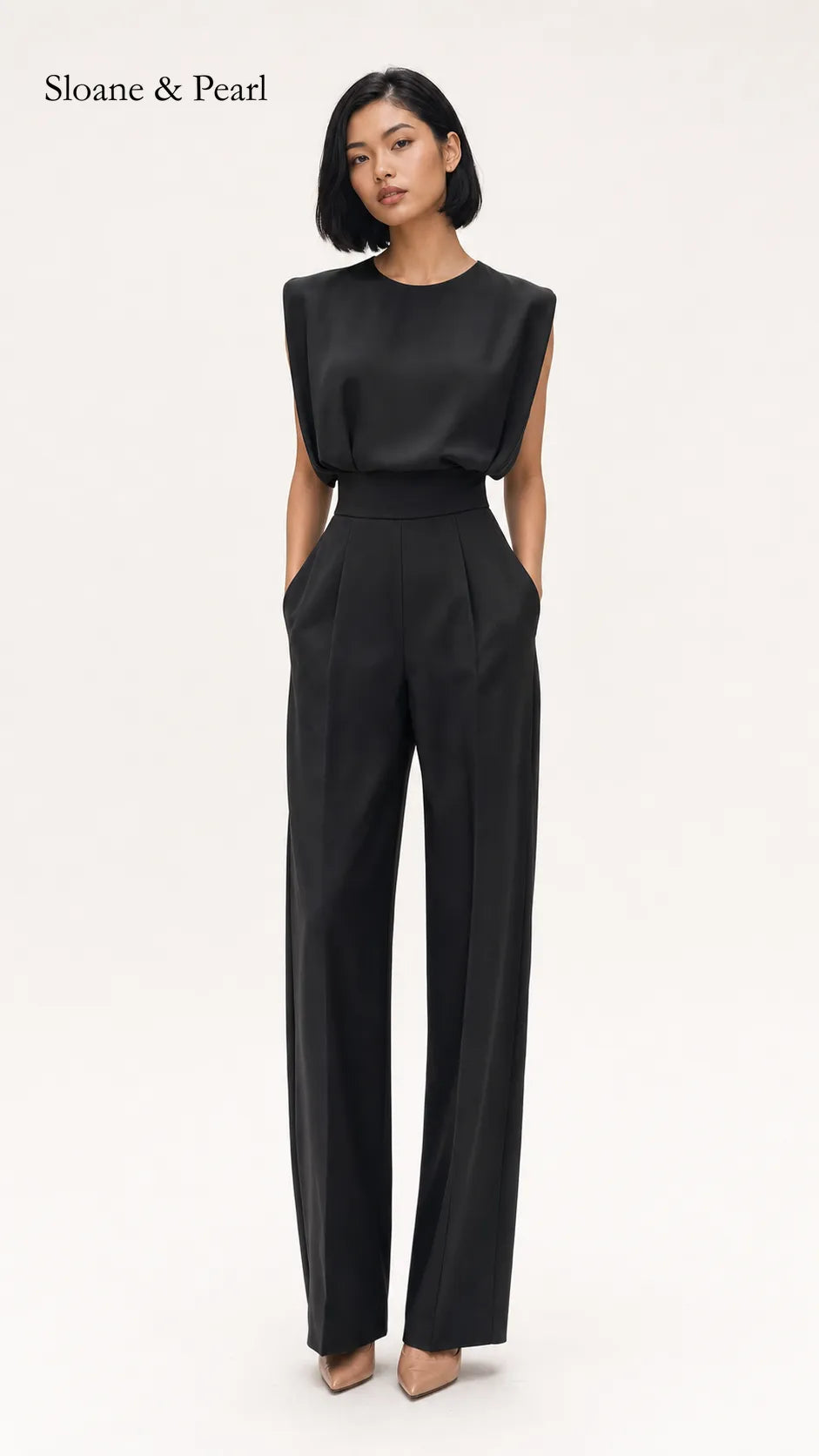 Kristina | Belted Fluid Jumpsuit