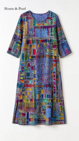 Oona | Denim Dress with Ethnic Patchwork