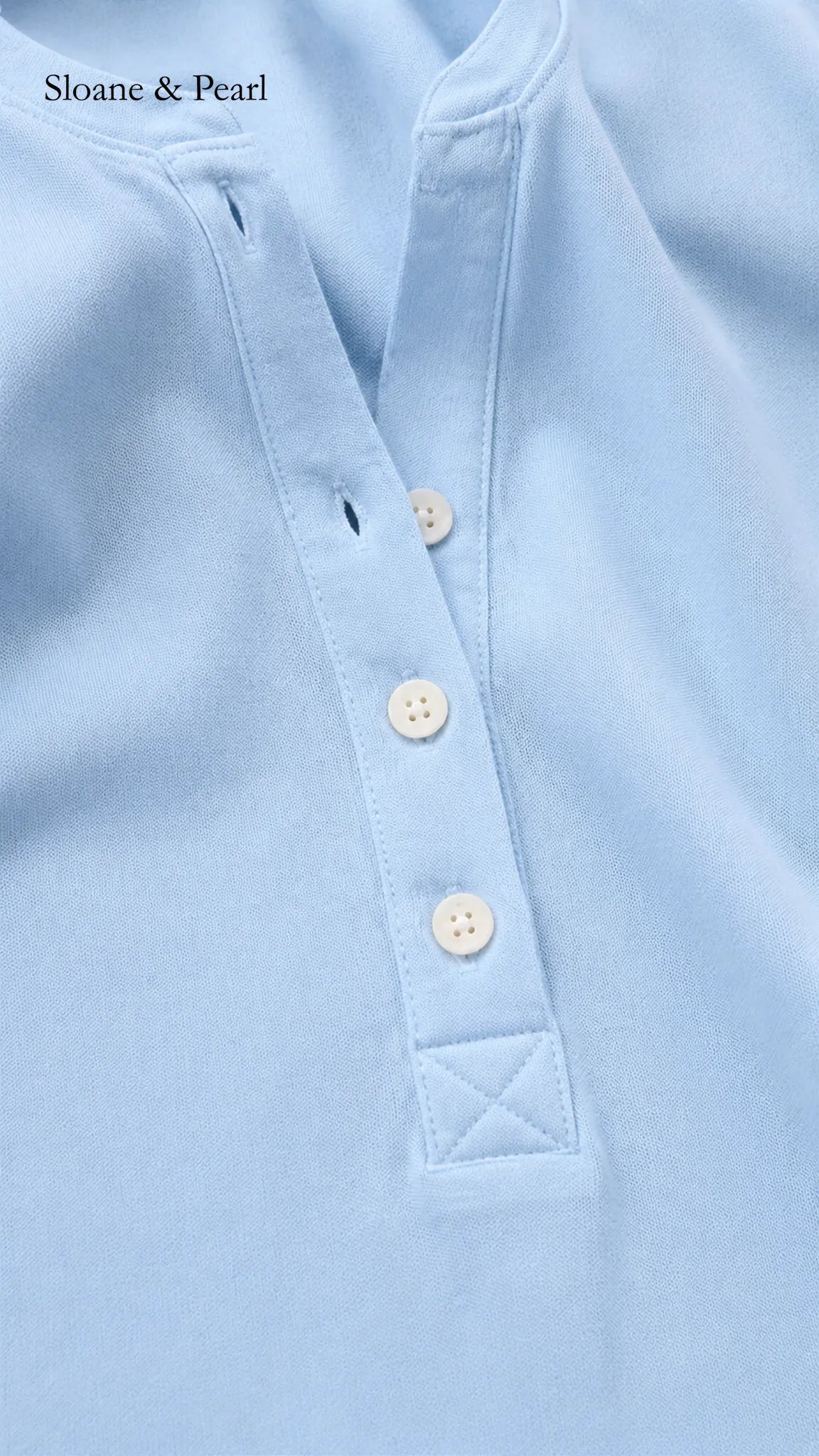 Liana | Cotton Henley Top With Button Detail