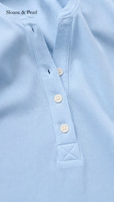 Liana | Cotton Henley Top With Button Detail