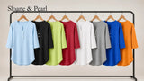 Liana | Cotton Henley Top With Button Detail