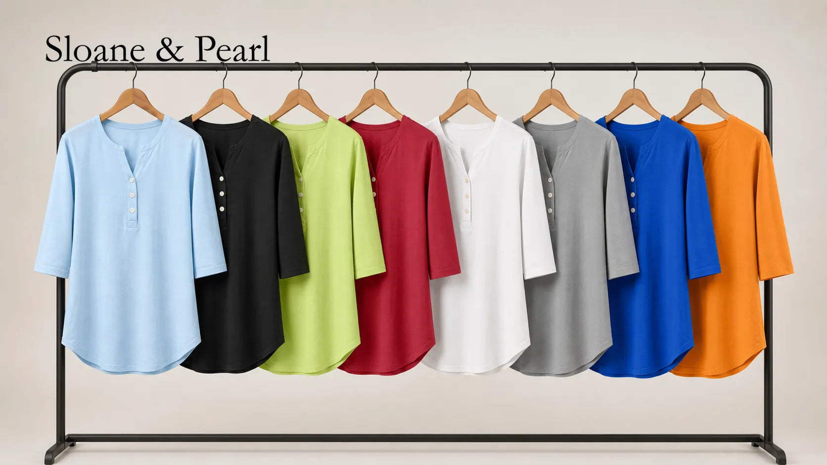 Liana | Cotton Henley Top With Button Detail