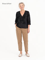 Shyanne | Vintage Floral Embroidered Frill Shirt