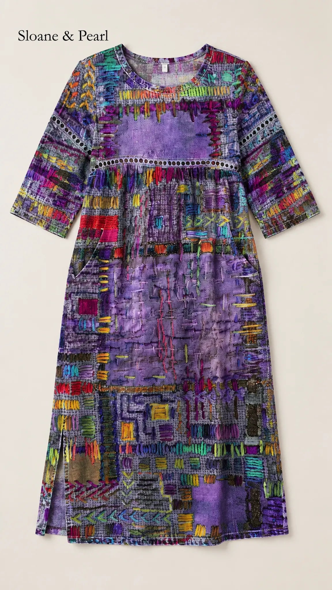 Oona | Denim Dress with Ethnic Patchwork