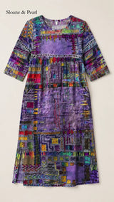 Oona | Denim Dress with Ethnic Patchwork