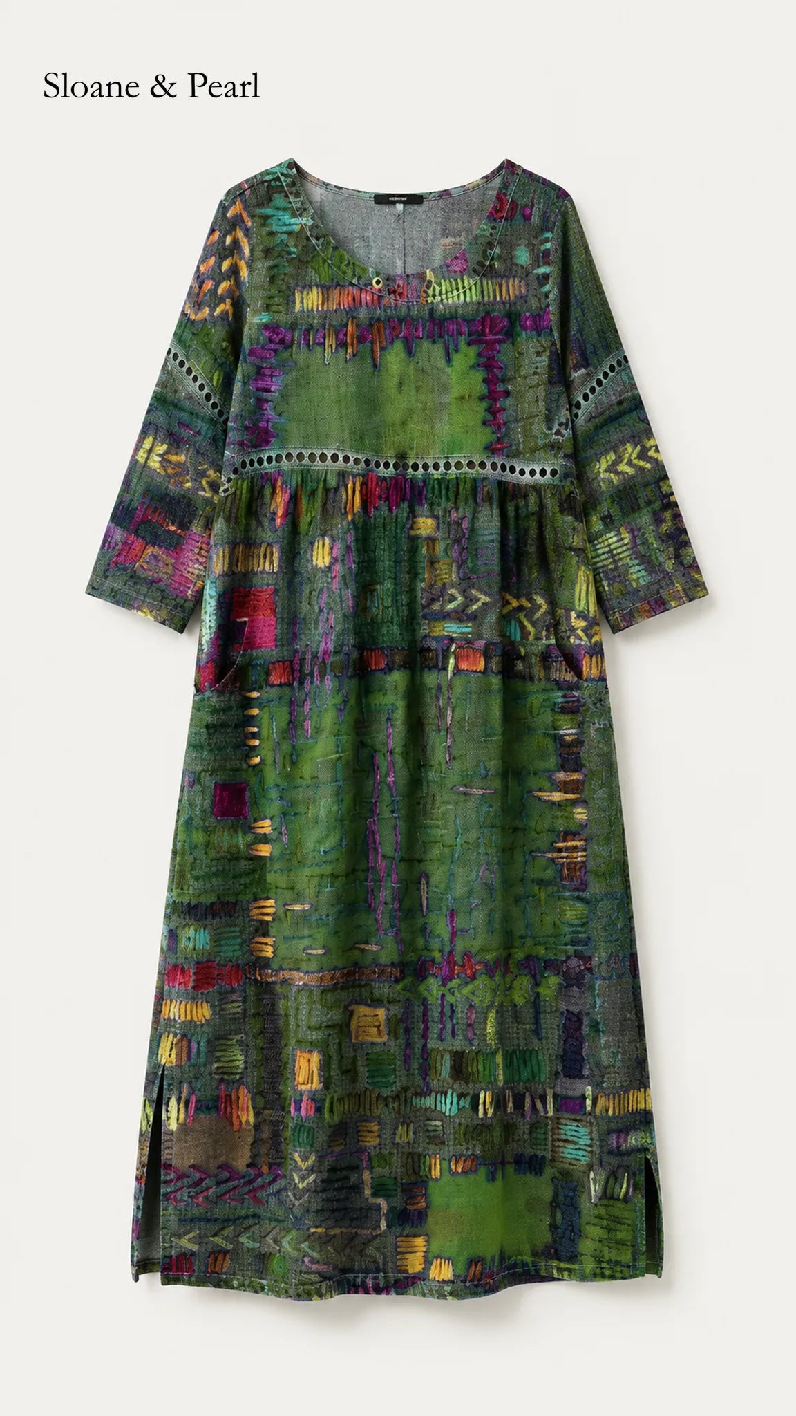 Oona | Denim Dress with Ethnic Patchwork