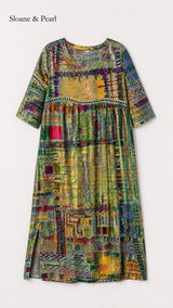 Oona | Denim Dress with Ethnic Patchwork