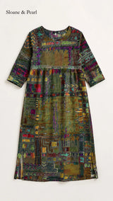 Oona | Denim Dress with Ethnic Patchwork