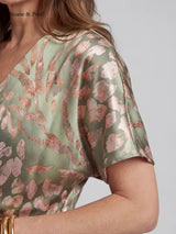 Santana | Abstract Print Twist-Waist Midi Dress