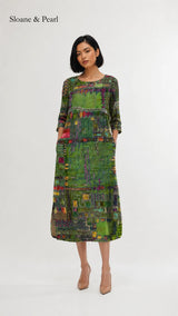 Oona | Denim Dress with Ethnic Patchwork