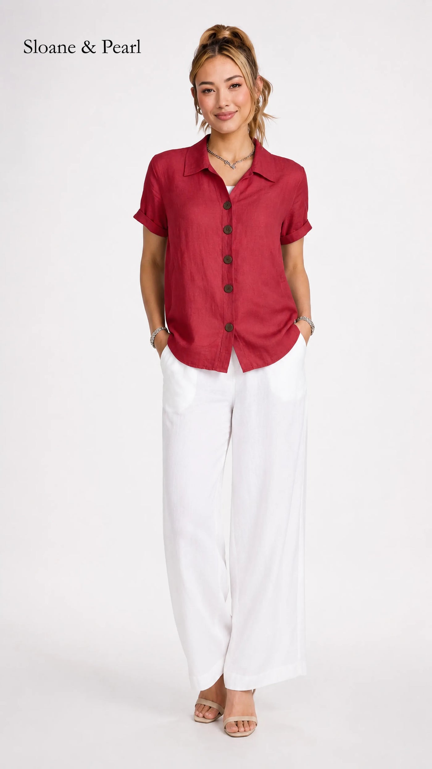 Sudie | Button-Front Cotton Blouse