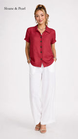 Sudie | Button-Front Cotton Blouse