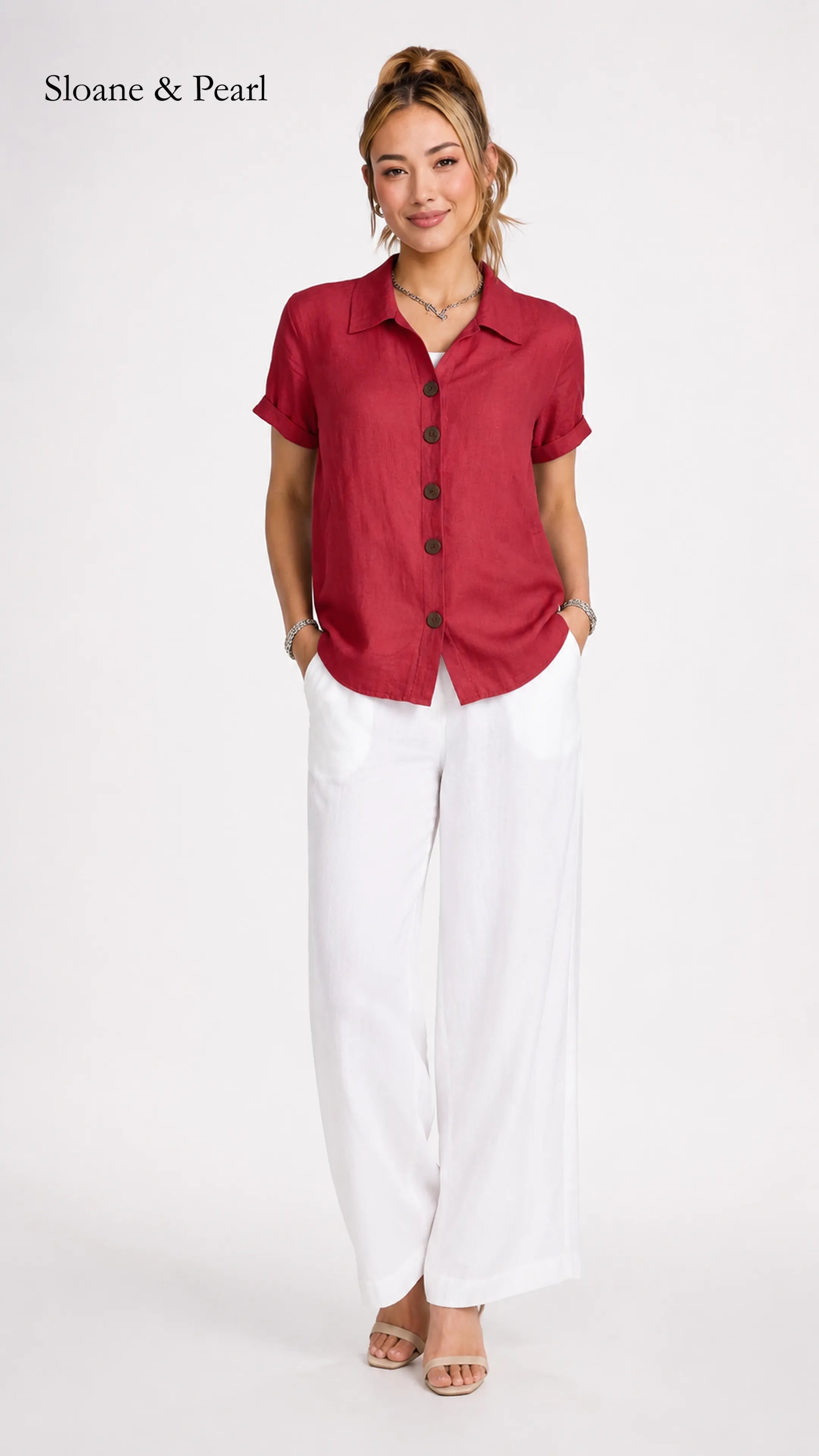 Sudie | Button-Front Cotton Blouse