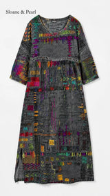 Oona | Denim Dress with Ethnic Patchwork